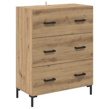 Vidaxl Strani šal s predalom Umetni hrast 69,5 x 34 x 90 cm