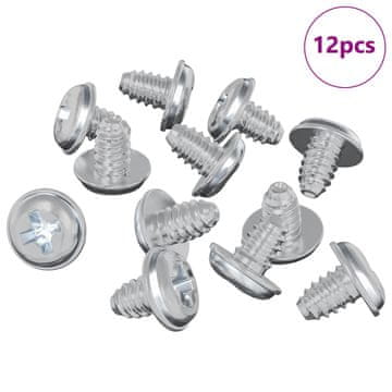 Vidaxl Zaklepni vijaki 12 szt. srebrna M4 x 5 mm elezo