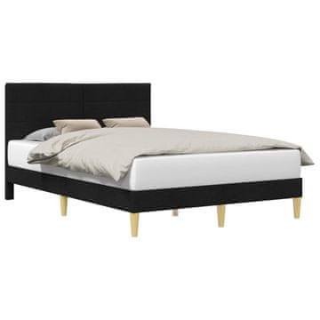 Vidaxl Konstrukcija postelje z vzglavjem Črna 160 x 200 cm Blago