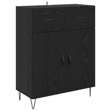 Vidaxl Strani šal Črna Orehovina 69,5 x 34 x 90 cm Konstruiran les