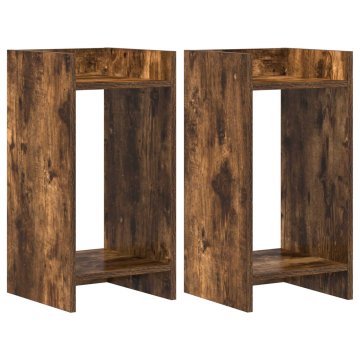 Vidaxl Stojalo za rastline 2 kos Dimljen hrast 30 x 30 x 60 cm