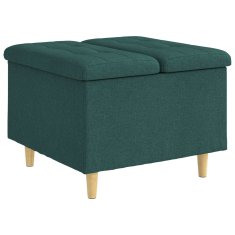 Vidaxl Ottoman s shranjevanjem Temno zelena 60 x 60 x 45 cm blago