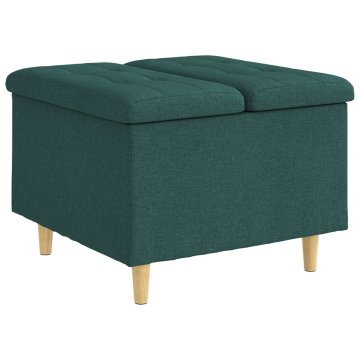 Vidaxl Ottoman s shranjevanjem Temno zelena 60 x 60 x 45 cm blago
