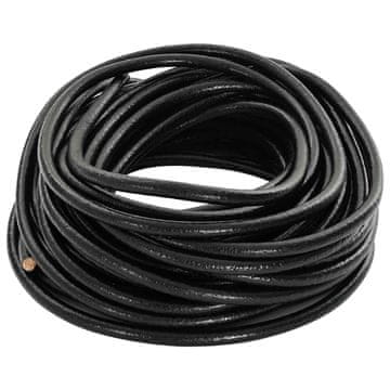 Vidaxl Usnjena vrvica Črna Ø4 mm x 10 m Usnje