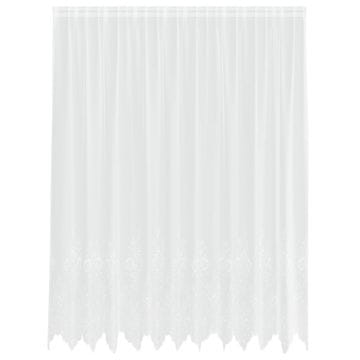 Vidaxl Čipkasta Zavesa z zavesami Bela 200 x 300 cm Poliester