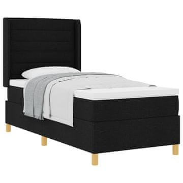 Vidaxl Postelja z vzmetnico z vzmetnico Črna 80 x 200 cm blago