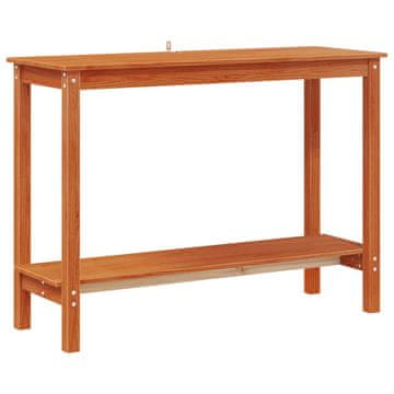 Vidaxl Konzolna miza Voskan Rjava 110 x 40 x 80 cm Masivna borovina
