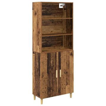 Vidaxl Visok predalnik Star les 69,5 x 32,5 x 180 cm Konstruiran les