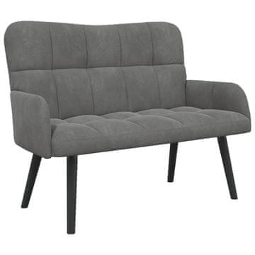 Vidaxl Kavč za 2 osebi Temno siva 115 x 61 x 87 cm Žamet