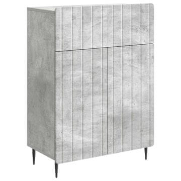 Vidaxl Strani šal Betonsko siva 66 x 34,5 x 92 cm Inženirski les
