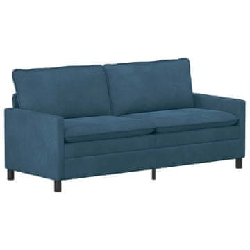 Vidaxl Kavč Modra 196 x 81 x 87,5 cm Žamet