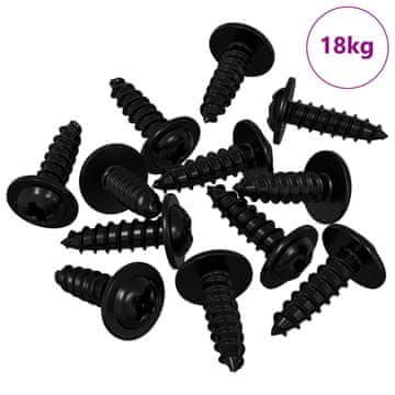Vidaxl Žebelj s samočrtnim navojem 16364 szt. Črna 3,5 x 12 mm elezo