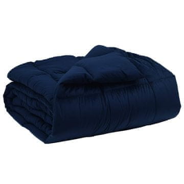 Vidaxl Zimska posteljnina Temno modra 135 x 220 cm Mikrovlakna