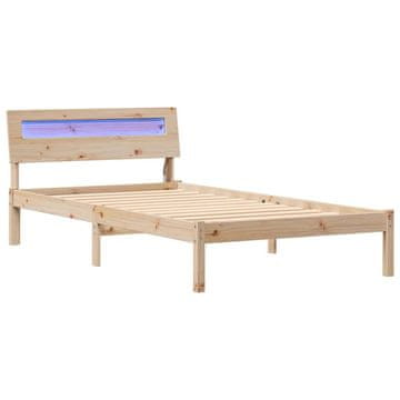 Vidaxl Konstrukcija postelje Rjava 90 x 190 cm Masivno borovo les