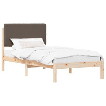 Vidaxl Posteljni okvir z oblazinjenim vzglavjem Taupe 80 x 200 cm