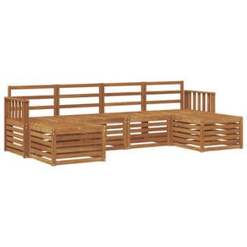 Vidaxl Sedežne garniture 6 szt. Naravna Masiven les akacije