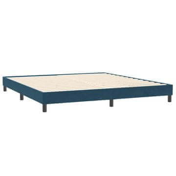 Vidaxl posteljni okvir brez vzmetnice temno modra 200x220 cm žamet