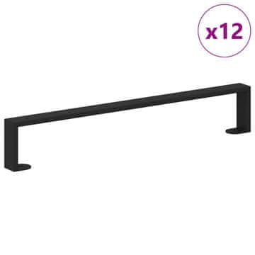 Vidaxl Kosi pohištva 12 szt. Črna 596 x 40,5 x 100 mm elezo