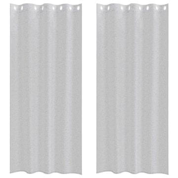 Vidaxl Voile zavesa 2 szt. Svetlo siva 225 x 140 cm Poliester
