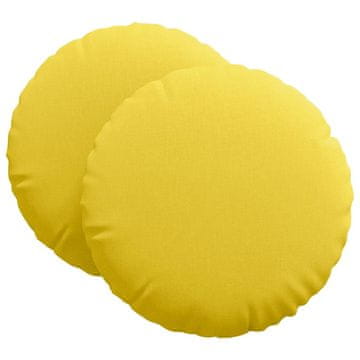 Vidaxl Sedežne blazine 2 szt. Svetlo rumena Ø60 x 21 cm blago