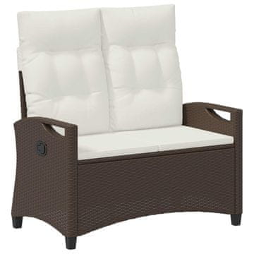 Vidaxl Vrtna klop Rjava in krem 105 x 60 x 112 cm Jeklo in poliestren