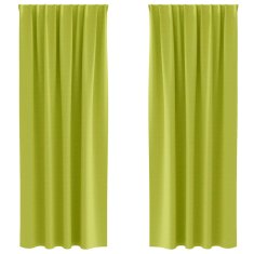 Vidaxl Zavese za zatemnitev z obroči 2 szt. Zelena 225 x 140 cm