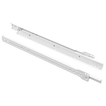 Vidaxl Drsni mehanizem za predal 2 szt. Bela 350 mm Jeklo