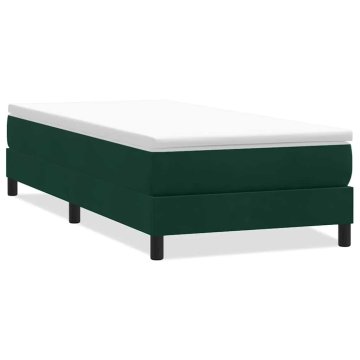 Vidaxl Box Spring postelja brez vzmetnico Temno zelena 100x220cm Žamet
