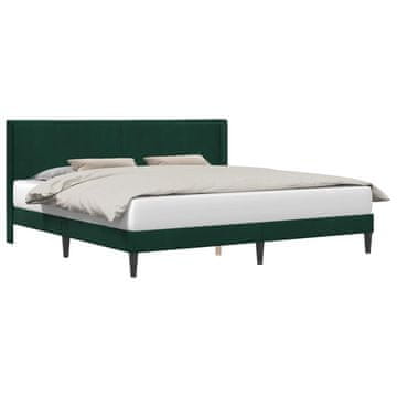 Vidaxl Konstrukcija postelje Temno zelena 180 x 200 cm Žamet