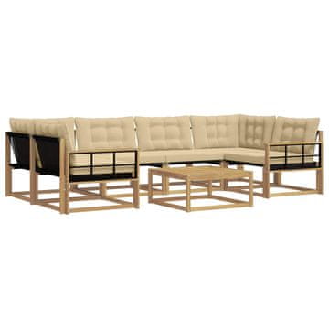 Vidaxl Zunanja garnitura za sedenje 7 szt. Bela in bež 79 x 79 x 37 cm