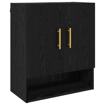 Vidaxl Omarica na steni Črni hrast 60 x 31 x 70 cm Konstruiran les