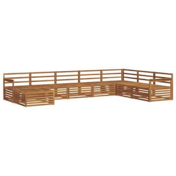 Vidaxl Zunanja garnitura za sedenje 8 szt. Naravna
