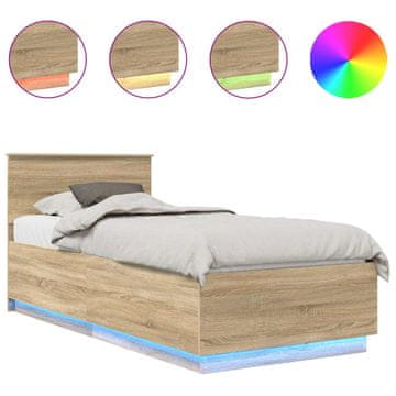 Vidaxl Konstrukcija postelje Sonoma hrast 70 x 190 cm Konstruiran les