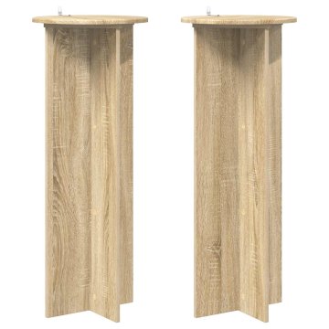 Vidaxl Stojalo za rastline 2 kos Sonoma hrast Ø40 x 100 cm