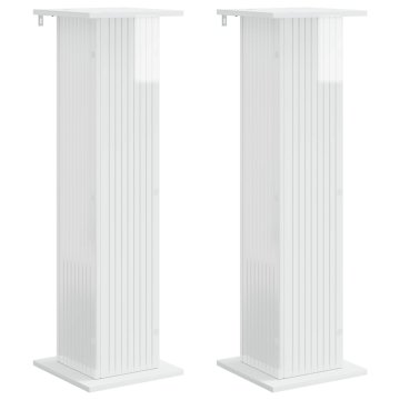 Vidaxl Stojalo za rastline 2 kos Bela visok sijaj 30,5 x 30 x 100,5 cm