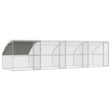 Vidaxl Kletka za piščance 4 szt. srebrna 800 x 200 x 200 cm Jeklo in PE