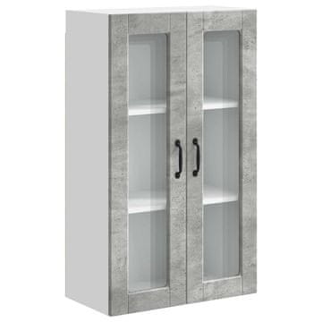 Vidaxl Stenski stekleni omarica PORTO Betonsko siva 60 x 31 x 100 cm