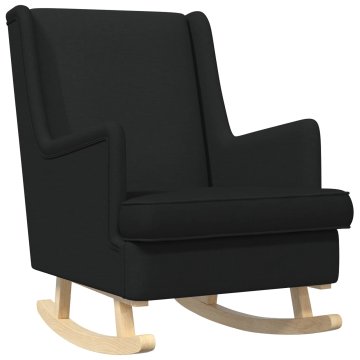 Vidaxl Zibajoči stol Črna 62 x 80 x 85 cm blago