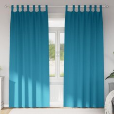 Vidaxl Zavese za zatemnitev z obroči 2 szt. Turkizna 260 x 140 cm