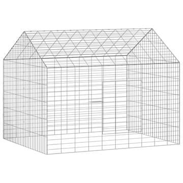 Vidaxl Kletka za zajce srebrna 100 x 78 x 78 cm Cinkana jeklena