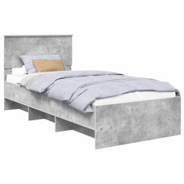 Vidaxl Konstrukcija postelje Betonsko siva 80 x 200 cm Konstruiran les