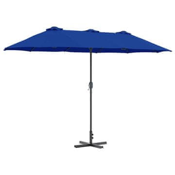 Vidaxl Vrtni dežnik Azur modra 370 x 197 x 239 cm
