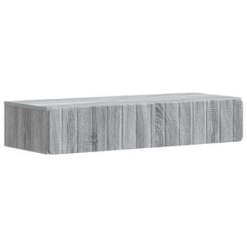Vidaxl Stenska stranska miza Siva Sonoma 87,5 x 34,5 x 17 cm