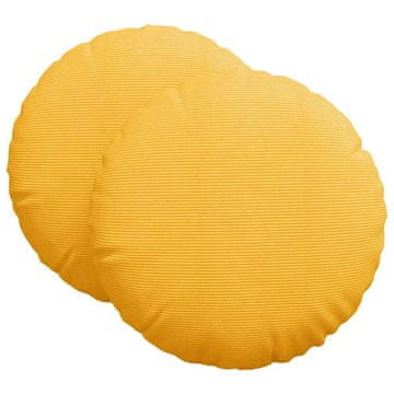 Vidaxl Sedežne blazine 2 szt. Svetlo rumena Ø 80 cm Žametna tkanina
