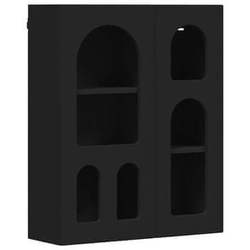 Vidaxl Viseča omarica s polico Črna 59 x 20 x 71.5 cm Konstruiran les