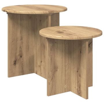 Vidaxl Komplet stranskih mizic 2 szt. Artisan hrast Konstruirano leseno
