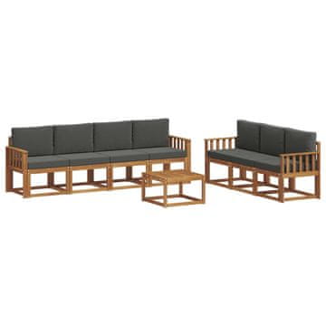 Vidaxl Zunanja garnitura za sedenje 8 szt. Naravna in antracitna