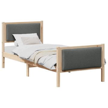 Vidaxl Konstrukcija postelje z vzglavjem Temno siva 80 x 200 cm blago
