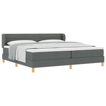 Vidaxl Postelja z vzmetnico z vzmetnico Temno siva 200 x 200 cm blago