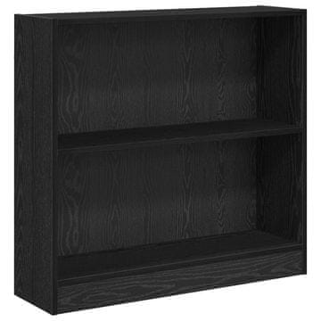 Vidaxl Knjižna polica Črna Orehovina 80 x 24 x 76 cm Konstruiran les